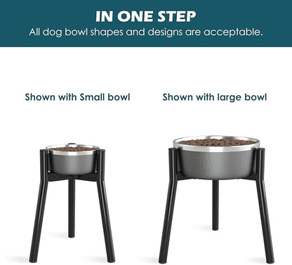 SHAINFUN Adjustable Metal Raised Stand for Large & XL Breeds, Compatible with 7 to 10.6" Wide Bowls, Single Tall Elevated Feeder (Bowl Not Included)