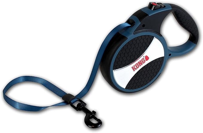 Alcott Kong Explore Retractable Dog Leash, Large, Blue, 24' Long,KNG EXP LG BL