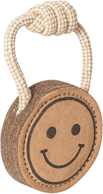 Natural Jute Dog Chew Toy – Smiley Shape, Tough & Durable Puppy Teething Toy, Safe Eco-Friendly Chew, Interactive Training & Play Toy for Small, Medium & Large Dogs