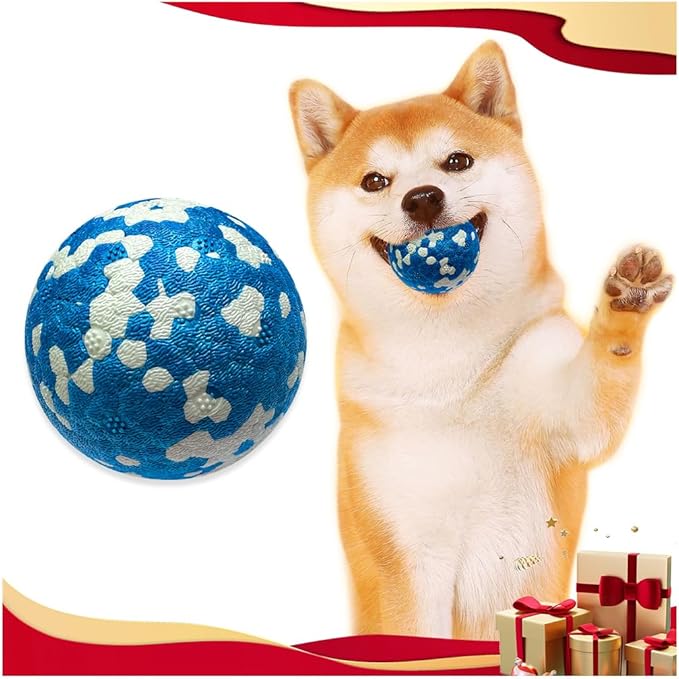 Dog Balls, Indestructible Tennis Balls for Dogs, 2.5'' Durable Bouncy Dog Toys for Aggressive Chewers, Interactive Dog Toys for Fetch Game, Lightweight Floating Chew-Proof (1 Pack)