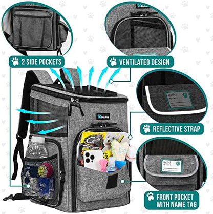 PetAmi Dog Backpack Carrier, Airline Approved 4-Way Entry Cat Bag, Gray - Image 4