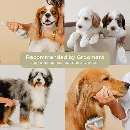 Pupwell Stainless Steel Metal Everyday Dog Comb for Grooming and Removing Tangles and Knots with Rounded Teeth and Good for All Dogs