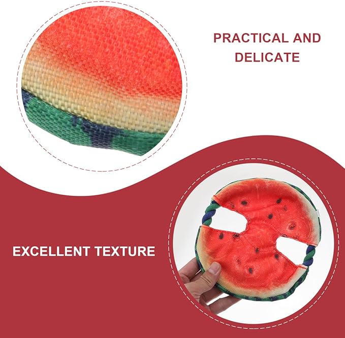 FRCOLOR Pet Dog Flying Disc Toy 7.08 Inch Lightweight Floating Watermelon Design for Outdoor Indoor Play Fetch Training Active Exercise
