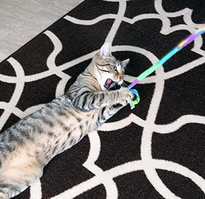 CAT DANCER-Cat Charmer Wand,Teaser-Cat & Kitten Toy! Color:Rainbow Size:Pack of 3