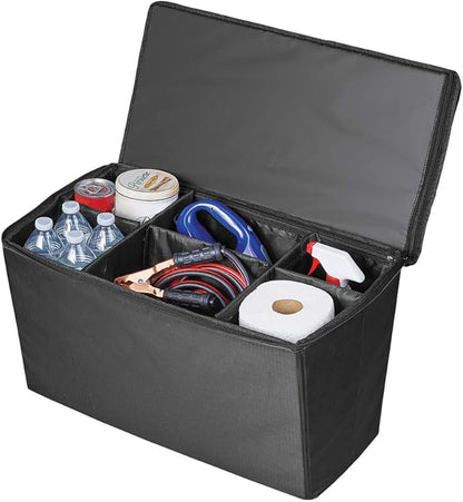 Collections Etc Quilted Pet Seat Extender with Adjustable Storage Bins for Travel, Zip Top Safe for Pets