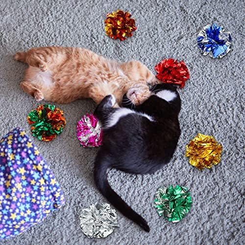 Silkfly 200 Pcs Polyester Film Crinkle Balls Cat Toys 2.36" Crinkle Ball - Image 6