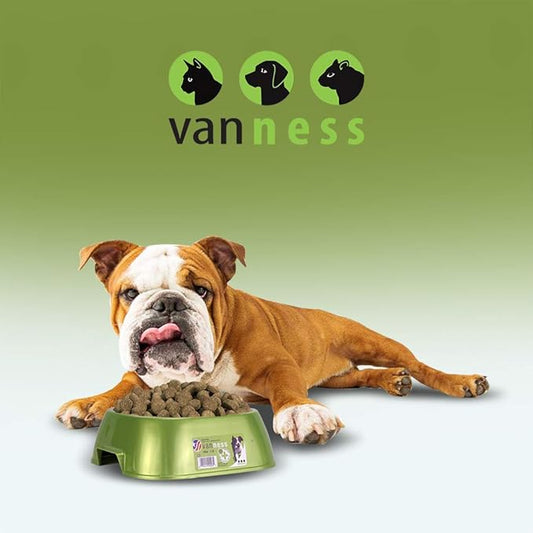 Van Ness Pet Food And Water Bowl, 44 OZ Capacity Plastic Dish For Dogs And Cats, Wide No-Tip Base Prevents Spills