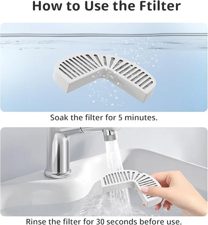 Cat and Dog Water Fountain Filters, 6 Pack Replacement Filters for Ceramic & Stainless Steel Fountains Automatic Pet Fountain Water Dispenser (6 Pack)