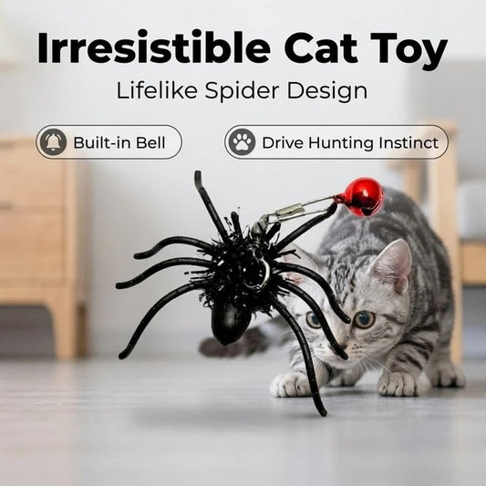 Feather Cat Toy Attachments - 2 Pcs Handmade Simulation Insects Natural Spiders - Cat Toy Wand Refills - Mini Insects Cat Lures Wand Attachment Replacement for Kitty Kitten Indoor - Image 2