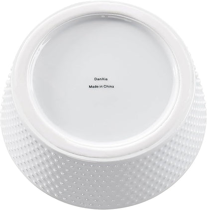 6.9" White Non-Slip Ceramic Dog Bowl, 33 Oz Heavy-Duty Dog Food/Water Dish, Pet Feeding Bowl for Small and Medium Dogs, Food Grade Porcelain Pet Feeder Bowl, Microwave and Dishwasher Safe