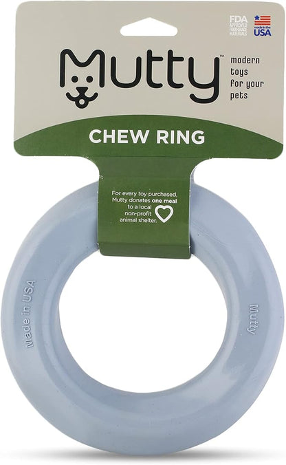 Mutty Dog Chew Ring - Made in USA Dog Toys for Chewers - One Meal Donated to Shelters per Toy - Durable Rubber Dog Toy - Non-Toxic 100% Food Grade Materials