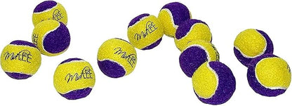 Midlee Squeaky Mini Tennis Ball for Dogs 1.5"- Pack of 12 (Yellow/Purple)