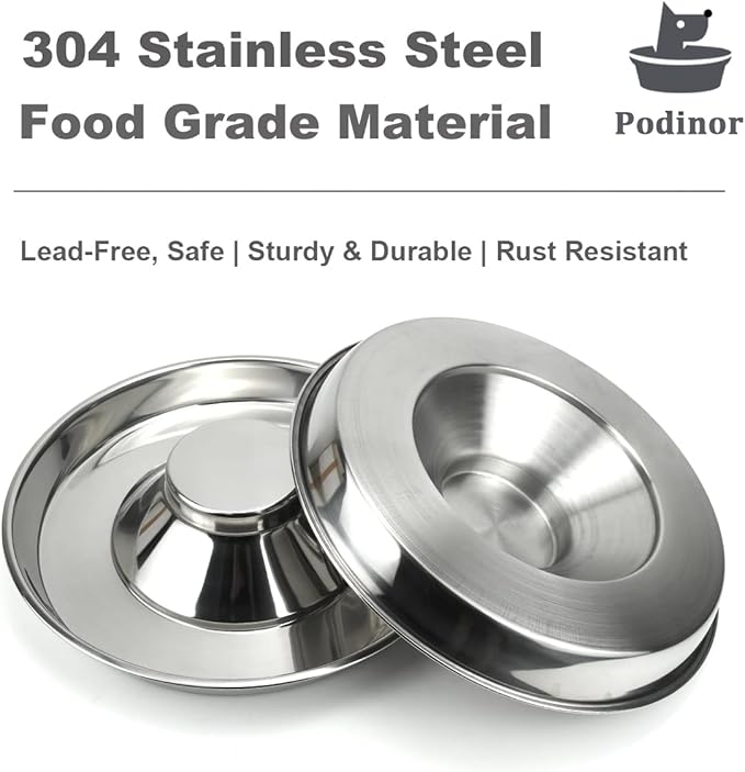 Stainless Steel Puppy Dog Bowls, Pets Puppies Feeding Food and Water Weaning Bowls Dishes Feeder, 13.4 Inch