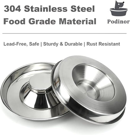 Stainless Steel Puppy Dog Bowls, Pets Puppies Feeding Food and Water Weaning Bowls Dishes Feeder, 13.4 Inch