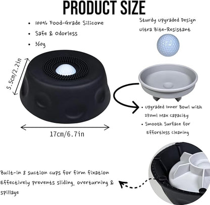 Silicone Lick Bowl for Dogs with Suction Cup Base, Anti-Slip Slow Feeder for Liquid Treats, Interactive Tongue Cleaning Dog Lick Bowl, Dishwasher Safe for Small Medium Large Pets(1, Black)