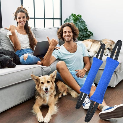 Clysoru tug Toy for Dogs Tug of War Dog Bite with 2 Strong Handles Made Durable Tear Resistant Stitches (Blue)