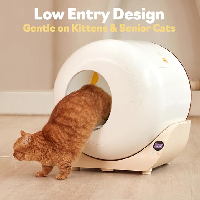 FurryTail Automatic Litter Box, self Cleaning Litter Box for Multiple Cats, Odor Control, Easy Access Step for Senior Cats