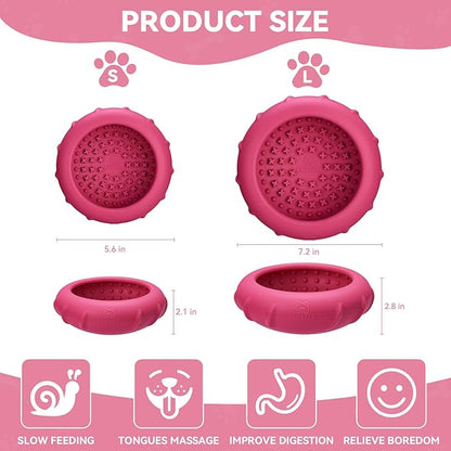 Dog Lick Bowl, Bestalk Wobbly Freeze Bowl Enrichment Feeder for Dogs, Anxiety Relief Lick Mat Puzzle Toy for Distraction, BPA Free Silicone, Dishwasher Safe(Rose,L)