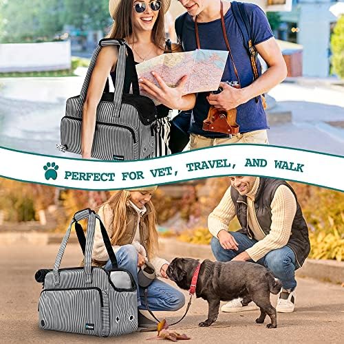 PetAmi Small Dog Purse Carrier, Airline Approved Soft Sided Tote, Stripe - Image 7