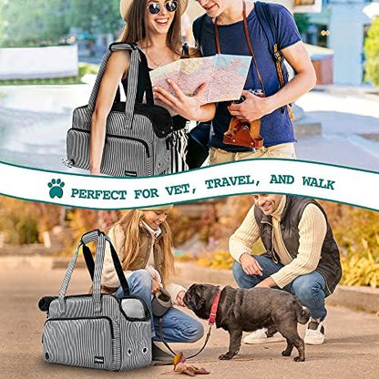 PetAmi Small Dog Purse Carrier, Airline Approved Soft Sided Tote, Stripe - Image 7