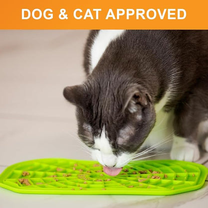 Neater Pets Neat-LIK Dog Lick Mat, Lick Mat for Dogs, Cats, Puppy, Reduces Anxiety & Boredom, Peanut Butter Slow Feeder, Interactive Treat Licking Pad, Licking Mats for Small & Large Breed (Green)