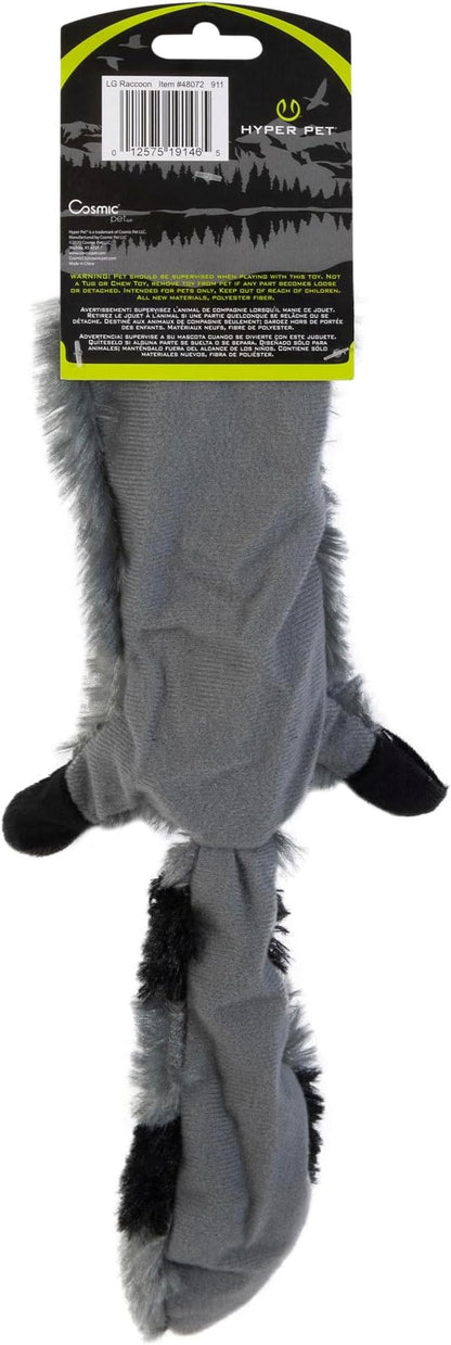 Hyper Pet Critter Skinz Raccoon Stuffing Free Plush Soft Dog Toy, Large, Pack of 1