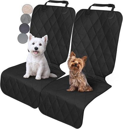 VIVAGLORY Dog Front Seat Cover Seatflex Car Seat Protector for Dog, Car Cover for Pet, Front Single Bucket Captain Chair Protector, Large, Black, 2Pack