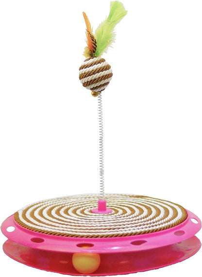 XGATML FANUSMARK - Wobble Track Cat Toys for Indoor Cats - Interactive Cat Toys - Rope Scratcher Cat Track Toy Catch The Furry Ball and Track Exercise Ball Toy - Cat Scratcher Toy - Cat Feather Toy