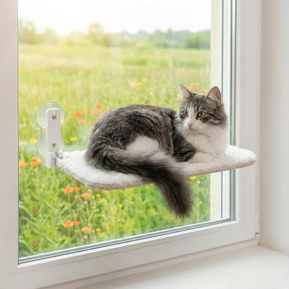 Smttzion Cat Window Perch for Large Cats, Heavy Duty Window Hammock Seat with Strong Suction Cups, Foldable Cat Window Box Bed for Indoor Cats