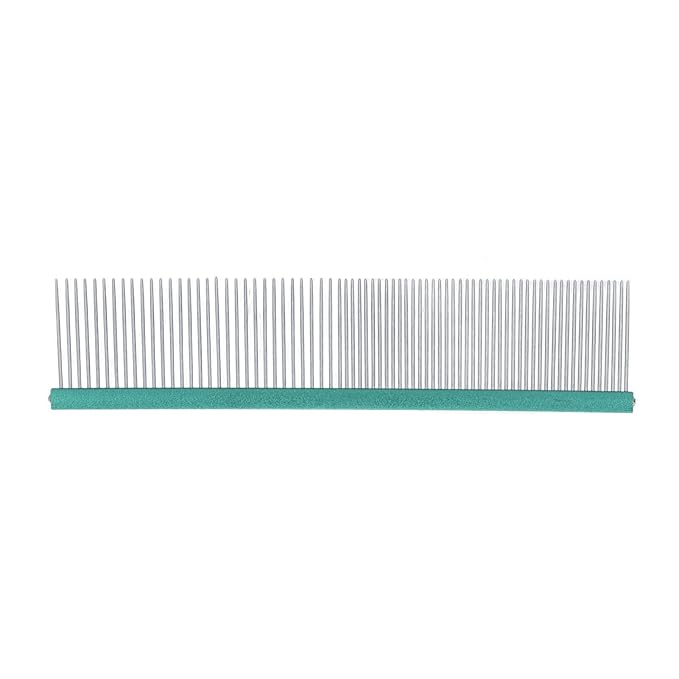 Generic Greyhound Comb for Dogs, Metal Dog Comb with Rounded Ends, Green