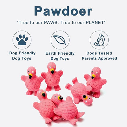 Squeaky Dog Toys for Medium Dogs, Soft Latex Squeaky Dog Ball, Cute Funny Squeak Flamingo Pet Toys