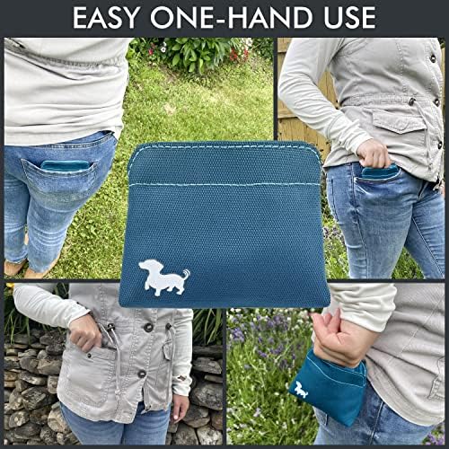 Small Dog Treat Pouch – Slim Magnetic Pocket Dog Treat Bag for Walking & Training – Discreet Clip On Treat Pouch for Leash, Waistband or Pocket – Mess Free Storage (Turquoise) - Image 3
