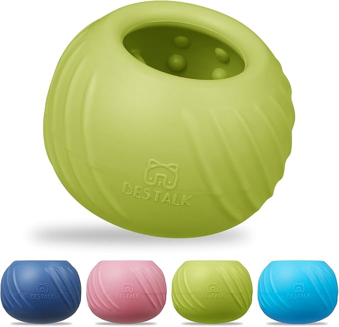 Long-Lasting Dog Lick Toy, Wobbly Dog Enrichment Lick Bowl to Keep Dogs Busy, Interactive Stuffable Dog Treat Feeder for Boredom, Silicone Treat Dispensing Chew Toy(Green,L)
