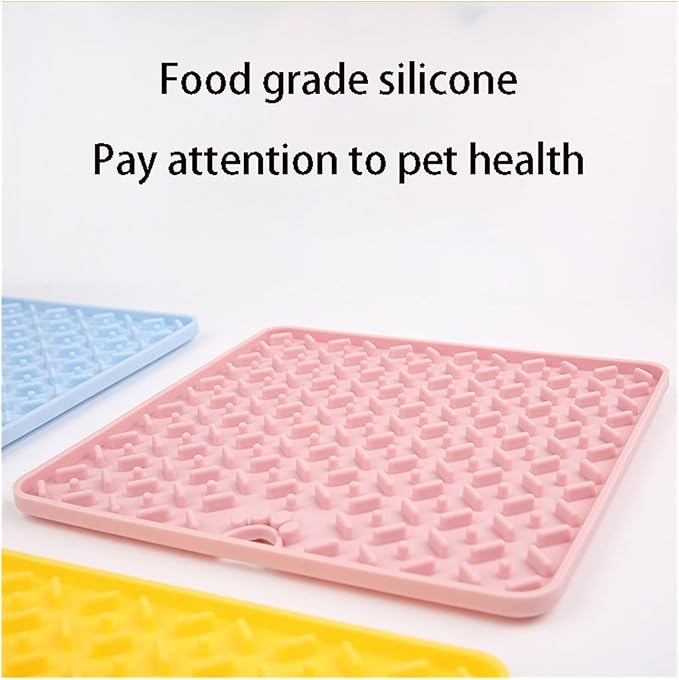Pet Placemat, Silicone Slow Feeder Mat for Cats and Dogs - Lick Mat & Food Pad with Non-Slip Base for Mess-Free Eating, Stress Relief, and Portion Controlv(4)