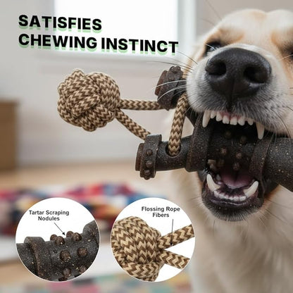 Rugged Rope Dog Tug Toy - Tough Dog Toys for Aggressive Chewers, Dog Chew Toy Promotes Dental Care and Reduces Boredom