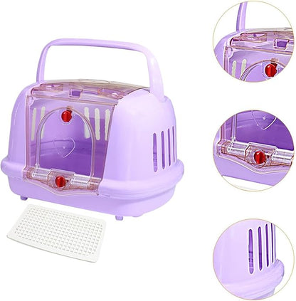 Dog Kennel Pet Carrier Lightweight Hard Sided for Dog Cat Kitten Camping, Purple