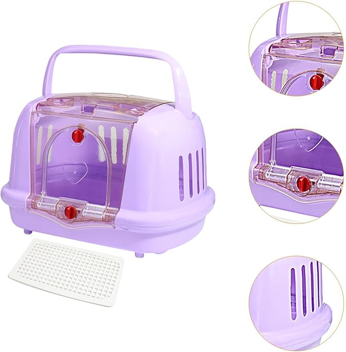 Dog Crate Pet Travel Carrier Ventilation Pet Supplies Sturdy Hard Sided Cat Carrier for Kitten Airline Indoor Outdoor Walking, Purple