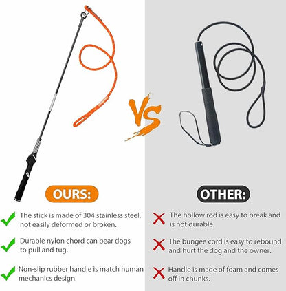 Flirt Pole for Dogs, Interactive Dog Teaser Toy to Tug of War Outdoor Exercise & Training, Durable Teaser Wand with Lure Rope Chewing Tail Chasing Toy