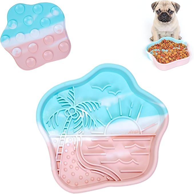 WUGO Silicone Slow Lick Mat Silicone Slow Feeder Dog Bowls for Dogs and Cats with Suction Cups Dog Puppy Lick Mat Pat Dog Toys to Keep Them Busy