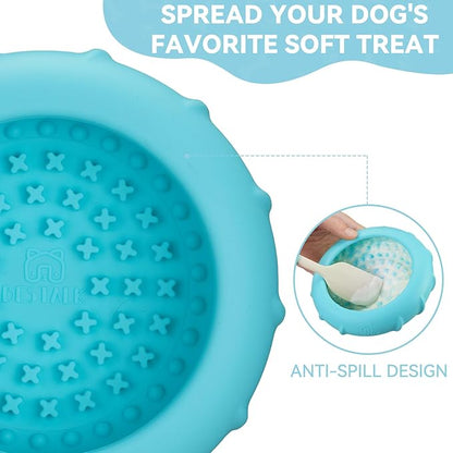 Dog Lick Bowl, Bestalk Wobbly Freeze Bowl Enrichment Feeder for Dogs, Anxiety Relief Lick Mat Puzzle Toy for Distraction, BPA Free Silicone, Dishwasher Safe(Teal,L)
