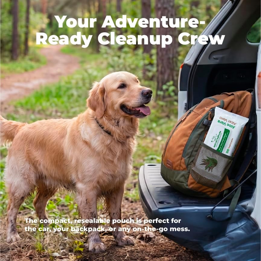 Best Pet Supplies Cleaning Dog Wipes - Hydrating Aloe, 400 Count - Image 4