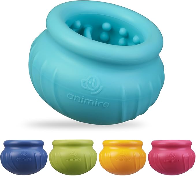Wobbly Dog Enrichment Lick Toy, Stuffable Frozen Lick Bowl to Keep Dogs Busy, Long-Lasting Interactive Treat Dispensing Dog Toy, Silicone Fetch Catch Chew Toy(Teal,L)