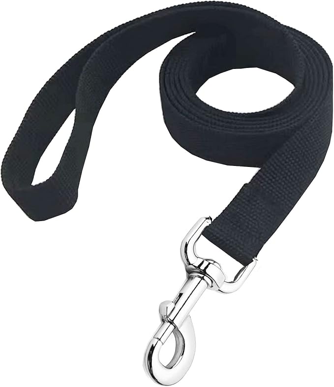 Strong Nylon Dog Leash, 4FT/ 5 FT/ 6FT Dog Leashes for Medium Large Dogs (6FT, Black)