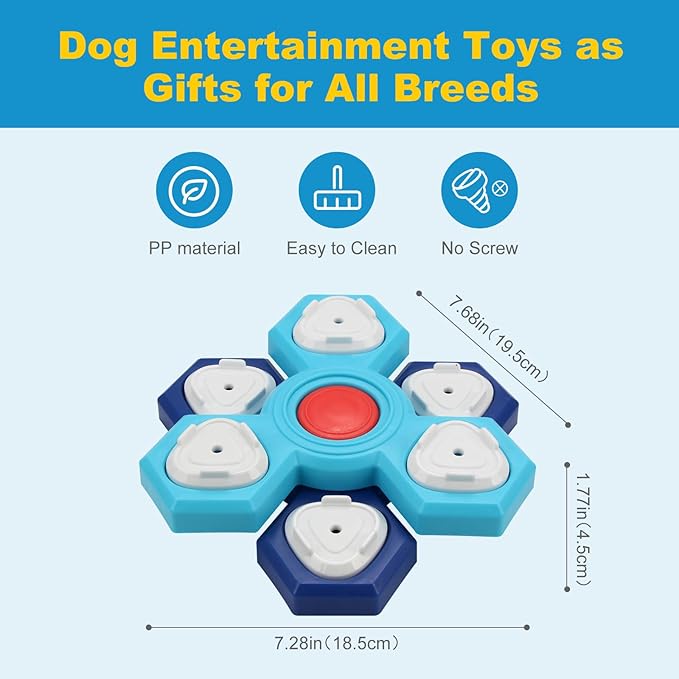Dog Slow Feeder - Interactive Dog Food Puzzle Toy, Treat Maze Game for Dogs & Cats, Mental Stimulation & Boredom Relief, Adjustable Difficulty Pet Enrichment Toy (Two Layers)