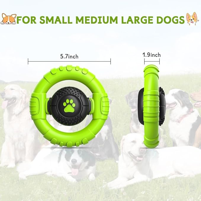 Dog Toys for Aggressive Chewers Large Medium Breed, Indestructible Squeaky Dog Chew Toys, Tough Nylon Rubber Interactive Dog Toys to Keep Them Busy