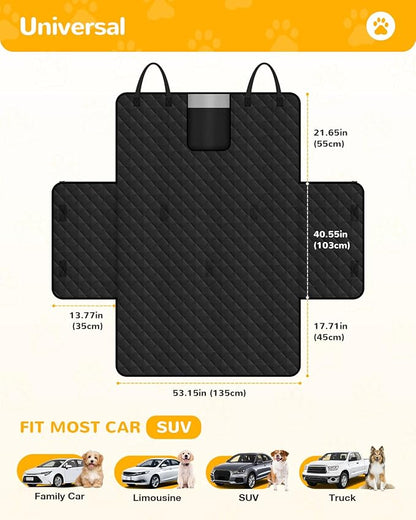 Lekereise SUV Cargo Liner for Dogs, 600D Heavy Duty Waterproof Dog Trunk Mat - Non-Slip Cargo Mat for SUV/Truck 53.15"x78.74", Fit Large Dogs & Multi-Pet Families, Foldable and Machine Washable-Black