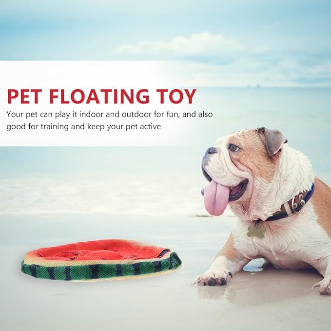 FRCOLOR Pet Dog Flying Disc Toy 7.08 Inch Lightweight Floating Watermelon Design for Outdoor Indoor Play Fetch Training Active Exercise