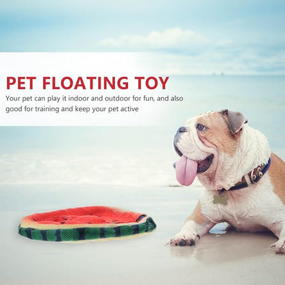 FRCOLOR Pet Dog Flying Disc Toy 7.08 Inch Lightweight Floating Watermelon Design for Outdoor Indoor Play Fetch Training Active Exercise