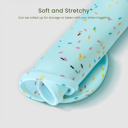 Dog Food Mat Anti-Slip Silicone Dog Bowl Mat Thicker Pet Placemat Waterproof Cat Feeder Pad with Raised Edge Puppy Kitten Feeding Mats Suitable Small Medium-Sized Dogs Cats Eating Tray