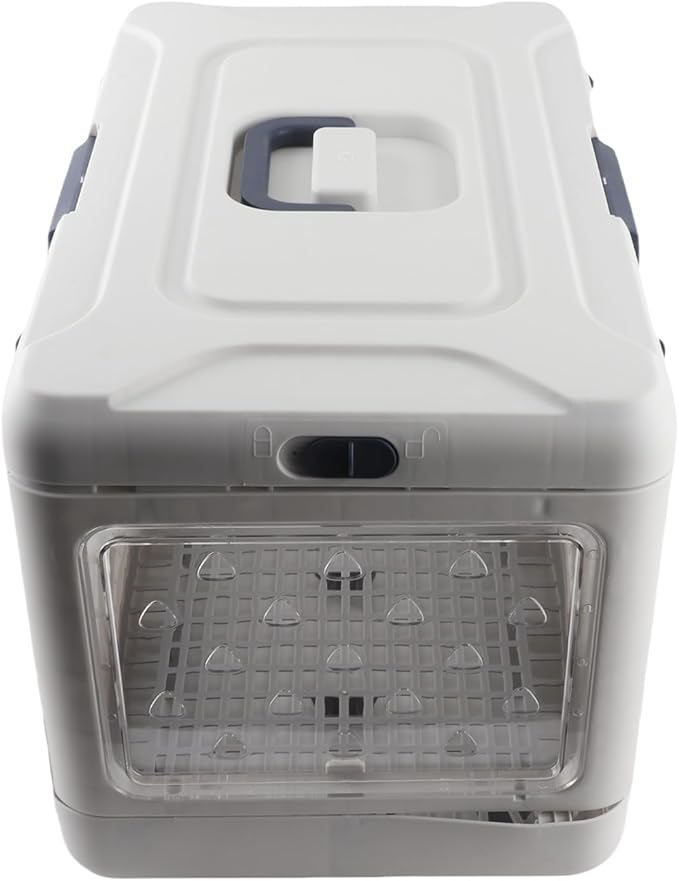 Zerodis Hard Sided Collapsible Dog Kennel Foldable Cat Crate Hard Sided Collapsible Dog Kennel Washable Home Outdoor Ample Case Portable Transparent Large Capacity Travel Pet Carrier for